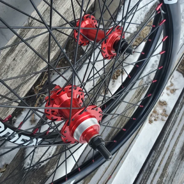 20" Promax RMV BMX Disc Brake Wheelset - Black/Red - Tubeless Ready - Image 2